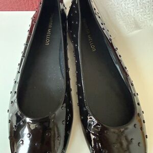 Tamara Mellon Glossy Black Studded Loafers